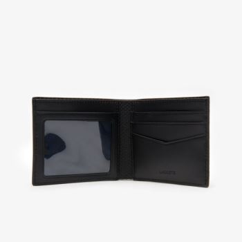 Lacoste Chantaco Piqué Leather 3 Card Wallet - Peněženka Pánské Černé | CZ-iMS5hz